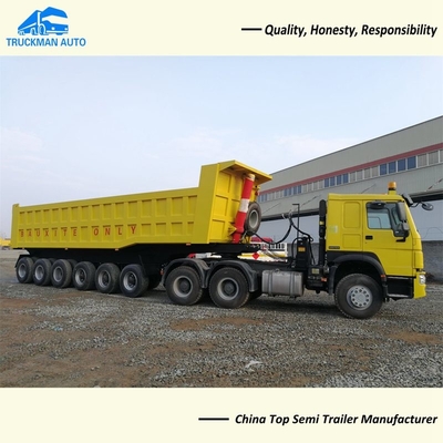 45 metri cubici 9 Axle Dump Tipper Trailer Truck 70 tonnellate di carico